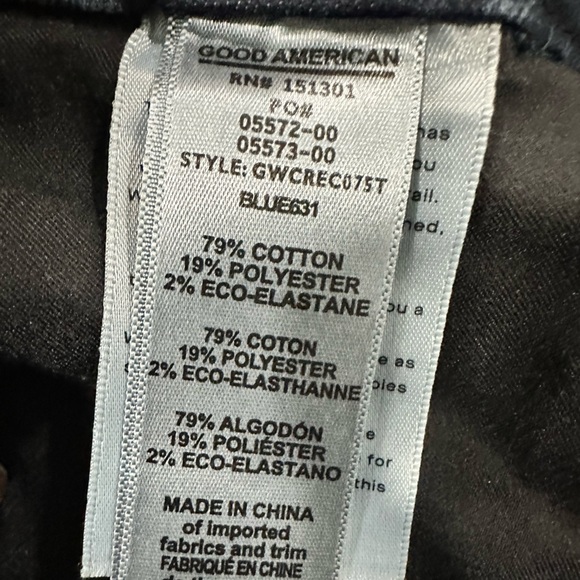 Good American Dark Blue Straight Leg Jeans - Size 10 - Picture 6 of 7